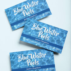 Aqua Blue Swimming Pool Photo Business Card at Zazzle