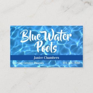 Aqua Blue Swimming Pool Photo Business Card