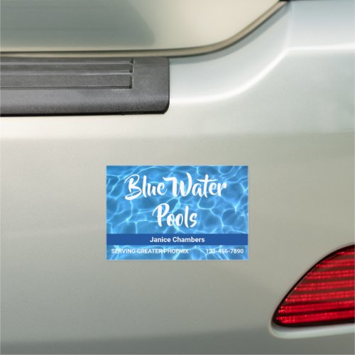 Aqua Blue Swimming Pool Photo Car Magnet