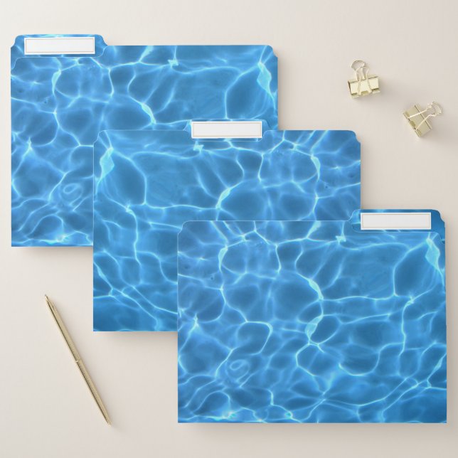 Aqua Blue Swimming Pool Photo File Folder (Set)