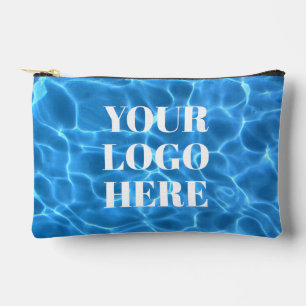 Aqua Blue Swimming Pool Photo for Your Logo Accessory Pouch