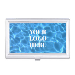 Aqua Blue Swimming Pool Photo for Your Logo Business Card Case