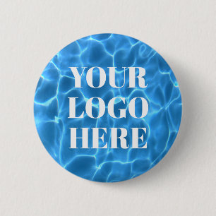 Aqua Blue Swimming Pool Photo for Your Logo Button