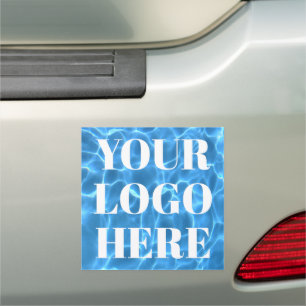 Aqua Blue Swimming Pool Photo for Your Logo Car Magnet