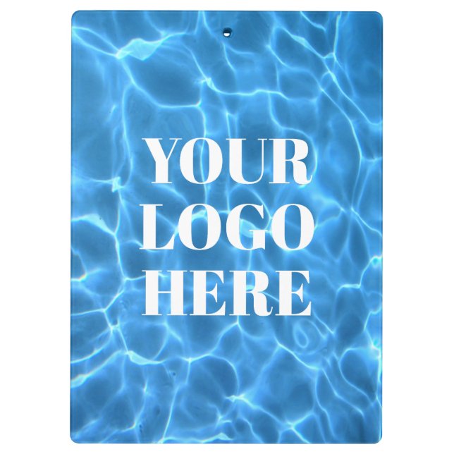 Aqua Blue Swimming Pool Photo for Your Logo Clipboard (Back)
