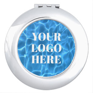 Aqua Blue Swimming Pool Photo for Your Logo Compact Mirror