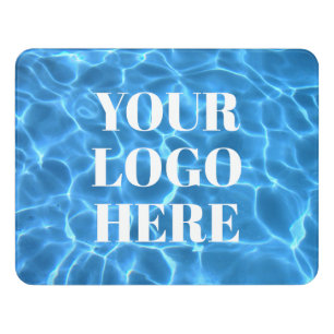 Aqua Blue Swimming Pool Photo for Your Logo Door Sign