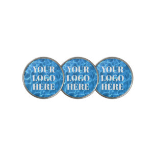 Aqua Blue Swimming Pool Photo for Your Logo Golf Ball Marker