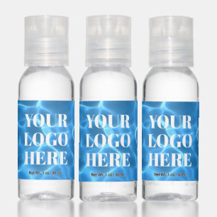 Aqua Blue Swimming Pool Photo for Your Logo Hand Sanitizer