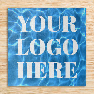 Aqua Blue Swimming Pool Photo for Your Logo Jigsaw Puzzle