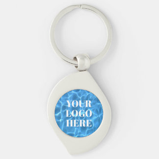 Aqua Blue Swimming Pool Photo for Your Logo Keychain