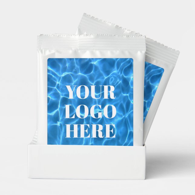 Aqua Blue Swimming Pool Photo for Your Logo Lemonade Drink Mix (Pair)