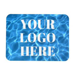 Aqua Blue Swimming Pool Photo for Your Logo Magnet