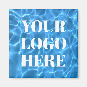 Aqua Blue Swimming Pool Photo for Your Logo Magnet