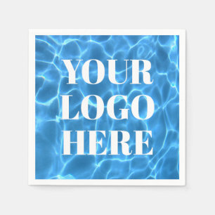 Aqua Blue Swimming Pool Photo for Your Logo Napkins