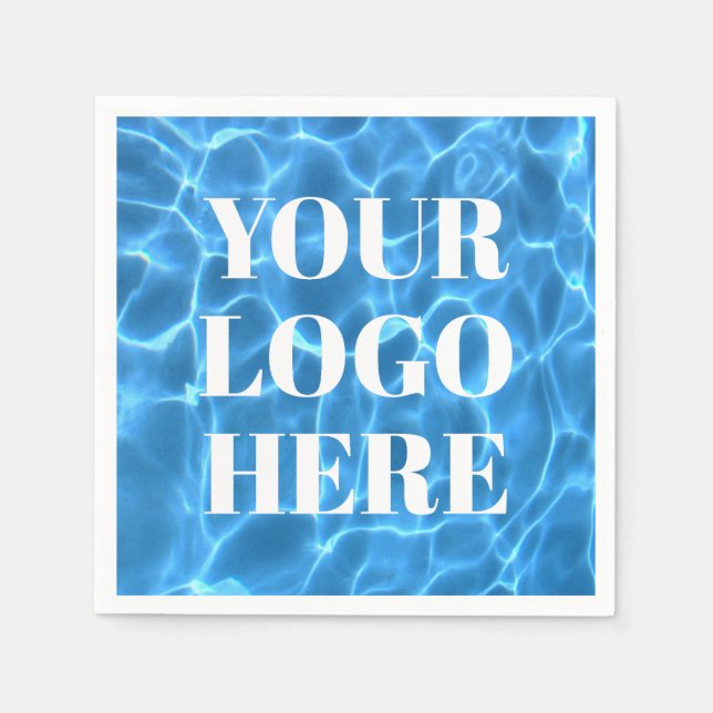 Aqua Blue Swimming Pool Photo for Your Logo Napkins (Front)