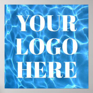 Aqua Blue Swimming Pool Photo for Your Logo Poster