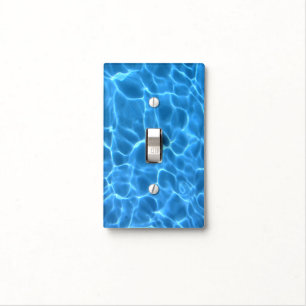 Aqua Blue Swimming Pool Photo Light Switch Cover