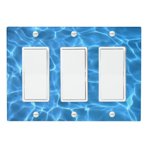 Aqua Blue Swimming Pool Photo Light Switch Cover