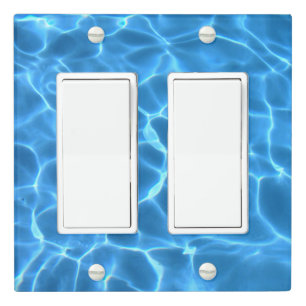 Aqua Blue Swimming Pool Photo Light Switch Cover