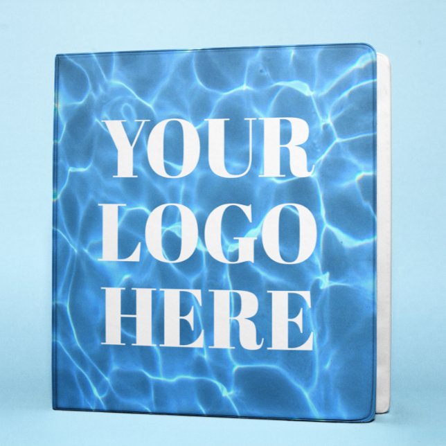 Aqua Blue Swimming Pool Photo Logo 3 Ring Binder (Creator Uploaded)