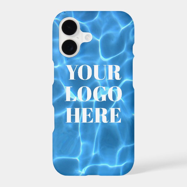 Aqua Blue Swimming Pool Photo Logo iPhone Case (Back)