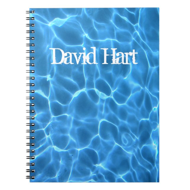Aqua Blue Swimming Pool Photo Notebook (Front)