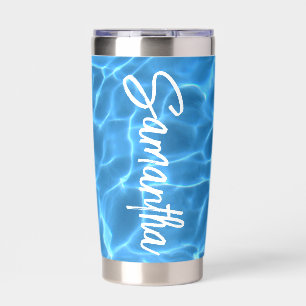 Aqua Blue Swimming Pool Photo Personalized Insulated Tumbler