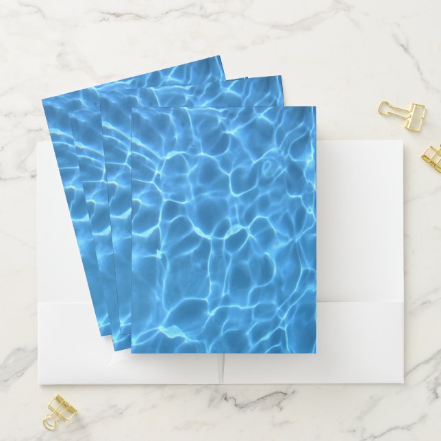 Aqua Blue Swimming Pool Photo Pocket Folder (In Situ)