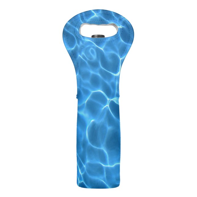 Aqua Blue Swimming Pool Photo Wine Bag (Front)