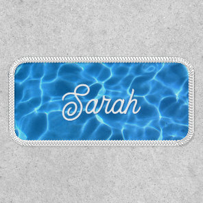 Aqua Blue Swimming Pool Water Photo Name Patch