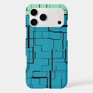 Aqua Blue Teal Green Modern Pattern iPhone 17 Pro Max Case