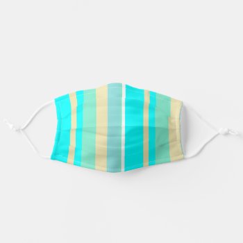 Aqua Blue  Teal  Sandy Brown Beach Colors Adult Cloth Face Mask by Magical_Maddness at Zazzle