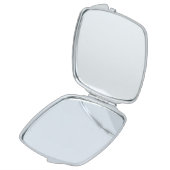 Aqua Blue Teal Silver Glitter Monogram Compact Mirror (Opened)