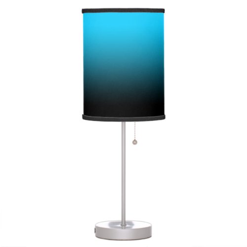 Aqua Blue to Black Ombre Table Lamp