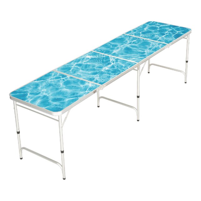 Aqua Blue Tropical Sea Beach Water  Beer Pong Table (Angled)
