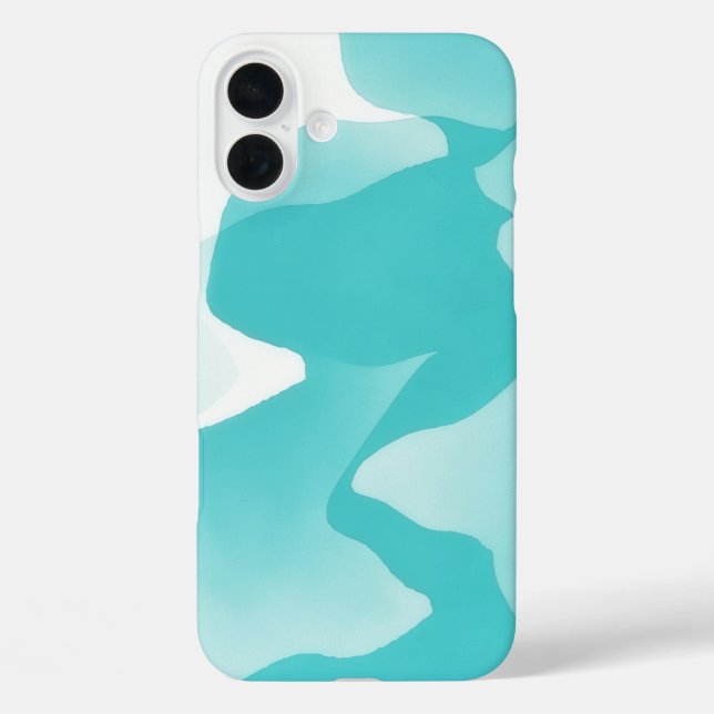 Aqua Blue Turquoise Abstract Art IPhone Case (Back)