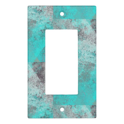 Aqua blue turquoise and gray distressed abstract  light switch cover