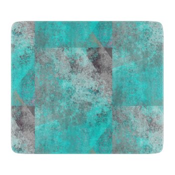 Aqua Blue Turquoise And Gray Distressed Cutting Board by minx267 at Zazzle