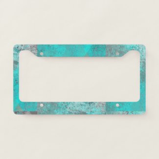 Aqua Blue Turquoise and Gray Distressed