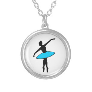 Aqua Blue Tutu Ballerina Ballet Dance Necklace