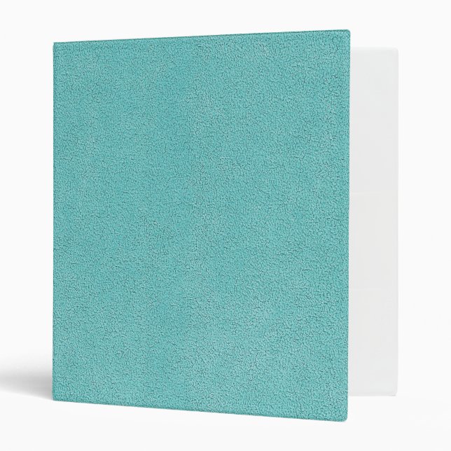 Aqua Blue Ultrasuede Look 3 Ring Binder (Front/Inside)