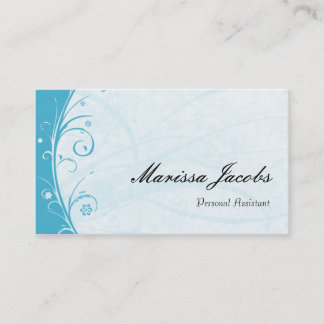 Aqua Blue Vibrant Personal Assistant Business Card