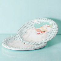 Aqua Blue Vintage Winking Santa Christmas Party