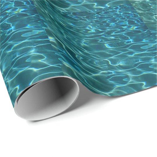 Aqua Blue Water Pattern Wrapping Paper