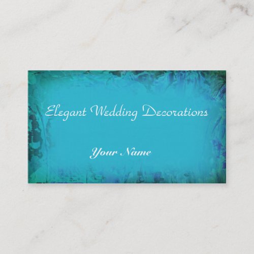Aqua Blue Watercolor Abstract Business Card
