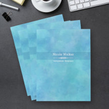 Aqua Blue Watercolor Custom Pocket Folders