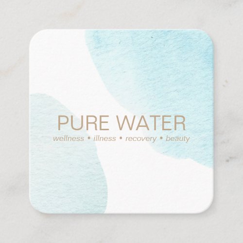 Aqua Blue Watercolor IV therapy wellness dayspa Square Business Card