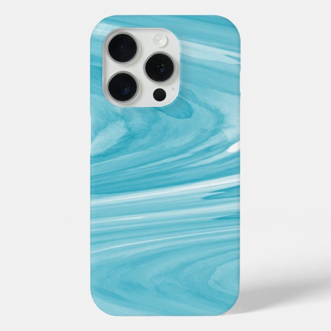 Aqua Blue Watercolor Marble Pattern Case-Mate iPhone Case (Back)