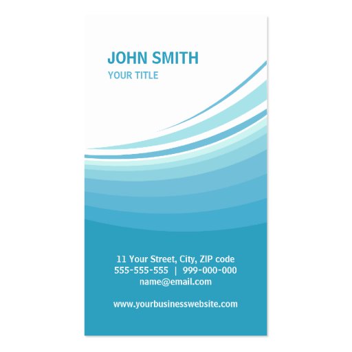 Aqua Blue Wave business card | Zazzle